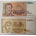YUGOSLAVIA 1989-1993 . ONE MILLION 1,000,000 and FIVE MILLION 5,000,000 DINARA BANKNOTES